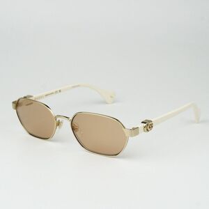NEW Gucci GG1593S 002 Gold Ivory Pink Geometric Unisex Sunglasses GG 1593S